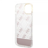 Guess iPhone 14 -suojakuori, Bottom Stripe Script Logo, vaaleanpunainen