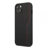 AMG iPhone 14 Kuori Hiilikuitu-efekti Leimattu Logo Musta