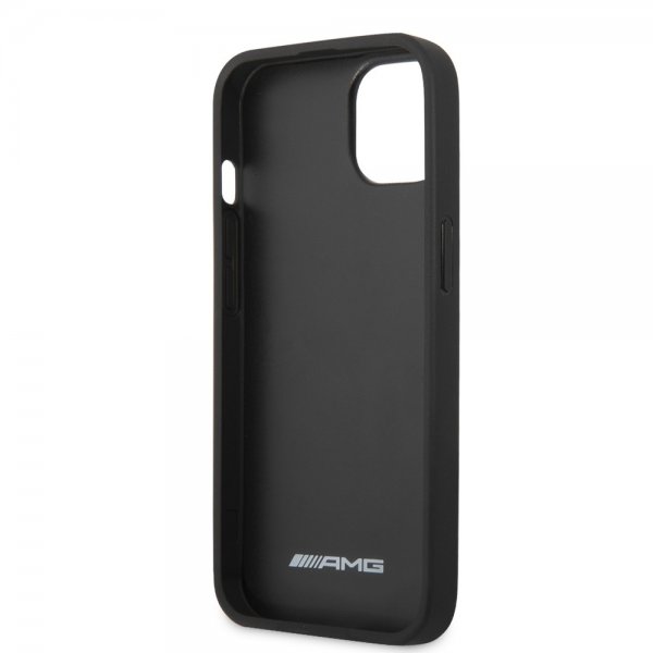 AMG iPhone 14 Kuori Hiilikuitu-efekti Leimattu Logo Musta
