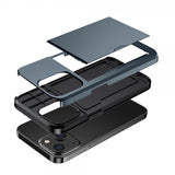 iPhone 14 Kuori Card Slide Sininen