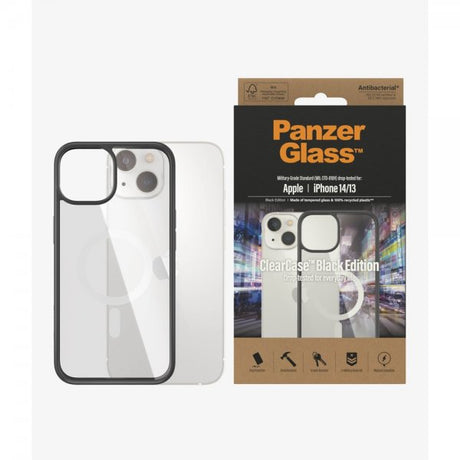 PanzerGlass iPhone 13/iPhone 14 -suojakuori ClearCase Black Edition MagSafe