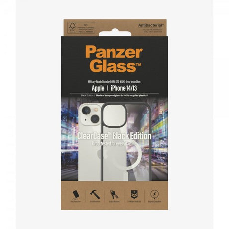 PanzerGlass iPhone 13/iPhone 14 -suojakuori ClearCase Black Edition MagSafe