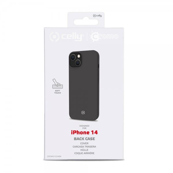 Celly iPhone 14 -suojakotelo CROMO, musta