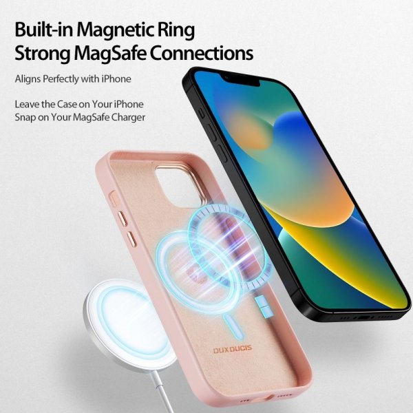 Dux Ducis iPhone 14 -suojakuori Grit Series MagSafe, pinkki
