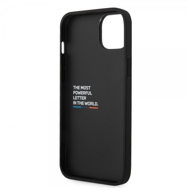 BMW iPhone 14 -suojakuori, kuusikulmainen kuvio, musta