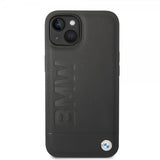 BMW iPhone 14 Kuori Hot Stamp Metal Logo Musta