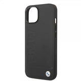 BMW iPhone 14 Kuori Hot Stamp Metal Logo Musta