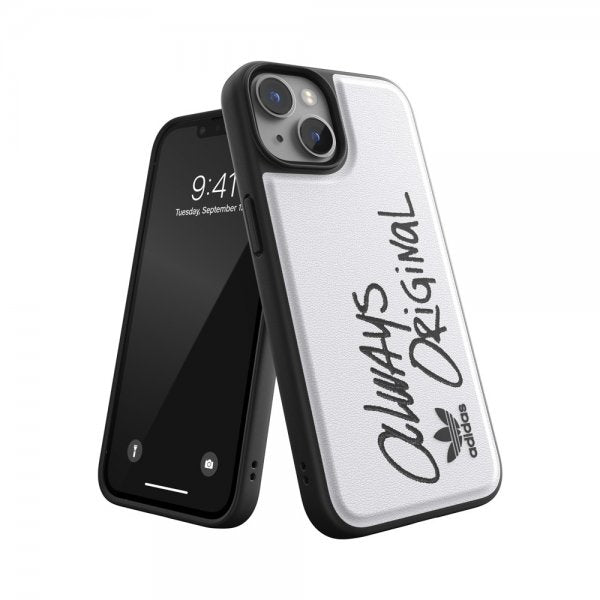 Adidas iPhone 14 Inlay Embroidery Case valkoinen musta