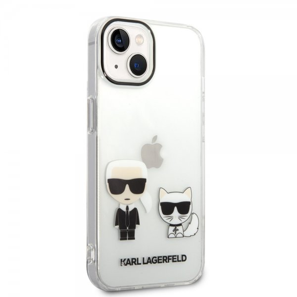 Karl Lagerfeld iPhone 14 -kuori Karl & Choupette Gradient White