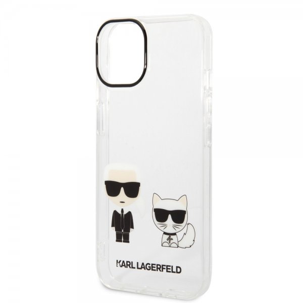 Karl Lagerfeld iPhone 14 -kuori Karl & Choupette Gradient White