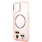 Karl Lagerfeld iPhone 14 -kuori Karl & Choupette MagSafe, pinkki