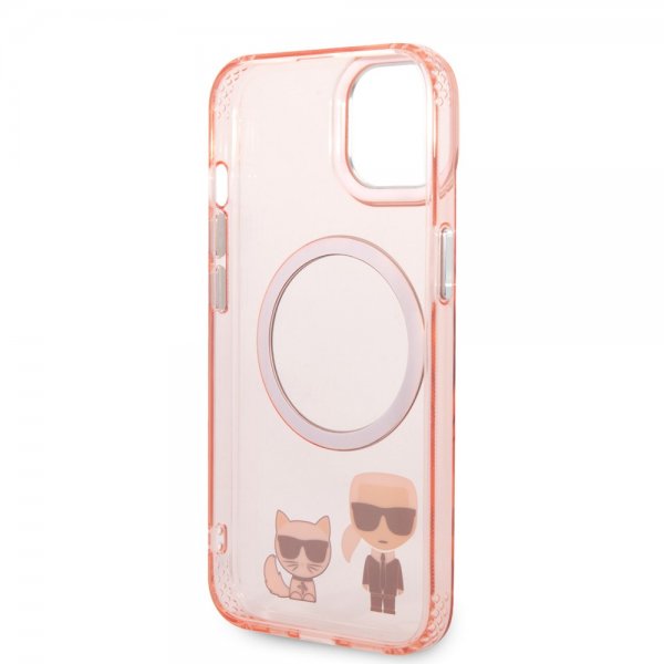 Karl Lagerfeld iPhone 14 -kuori Karl & Choupette MagSafe, pinkki