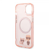 Karl Lagerfeld iPhone 14 -kuori Karl & Choupette MagSafe, pinkki
