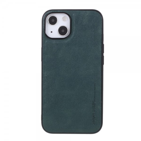 X-Level iPhone 14 -suojakuori, nahkakuvioitu, vihreä