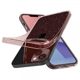 Spigen iPhone 14 -suojakuori Liquid Crystal Glitter Rose Quartz