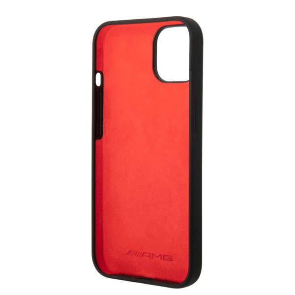 AMG iPhone 14 Kuori Nestemäinen Silikoni Hiilikuitukuosi Musta
