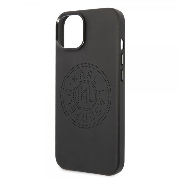 Karl Lagerfeld iPhone 14 -suojakuori, Logo Perforoitu Musta