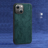 X-Level iPhone 14 -suojakuori, mokkanahkarakenne, vihreä