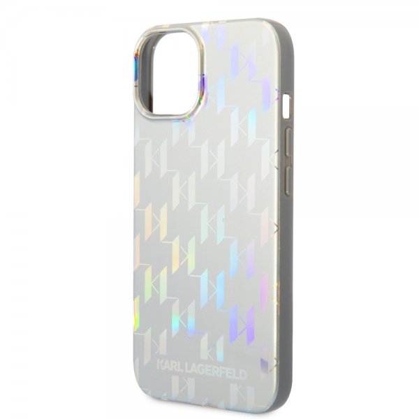 Karl Lagerfeld iPhone 14 -suojakuori Monogram Iridescent Silver