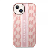 Karl Lagerfeld iPhone 14 -suojakuori Monogram Vertical Stripe Rosa