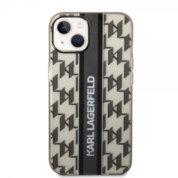 Karl Lagerfeld iPhone 14 Suojakuori Monogram Vertical Stripe Musta