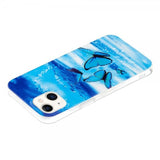 iPhone 14 Kuori Sinisiä Perhosia Aiheella