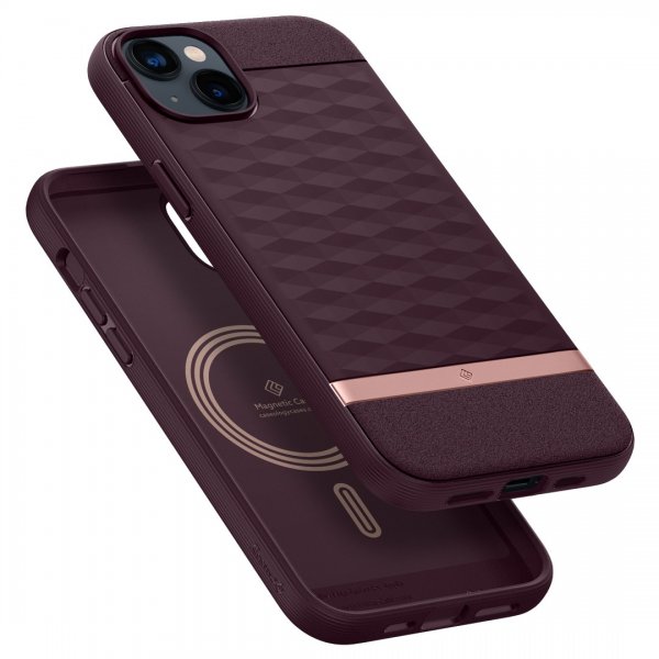 Caseology iPhone 14 Suojakuori Parallax Mag Burgundy Bean