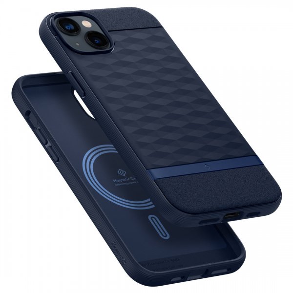 Caseology iPhone 14 -suojakuori Parallax Mag Midnight Blue