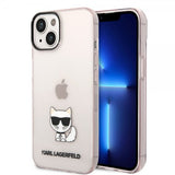 Karl Lagerfeld iPhone 14 -kuori Printed Choupette Transparent Pink