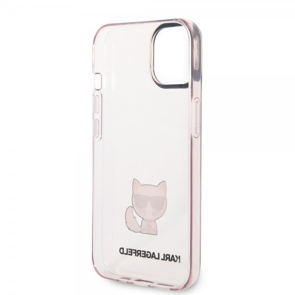 Karl Lagerfeld iPhone 14 -kuori Printed Choupette Transparent Pink