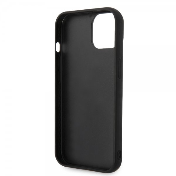 Karl Lagerfeld iPhone 14 -kuori Quilted Nylon Puffy Case Logo Plate Musta