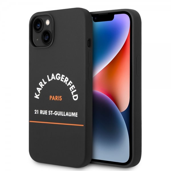 Karl Lagerfeld iPhone 14 -suojakuori Rue St Guillaume, musta