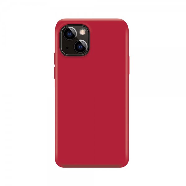 Xqisit iPhone 14 -silikonisuojakuori, punainen