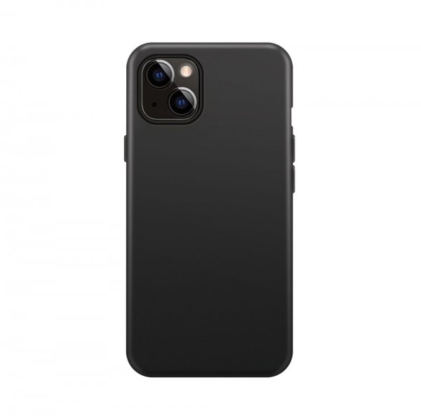 Xqisit iPhone 14 silikonikuori, musta