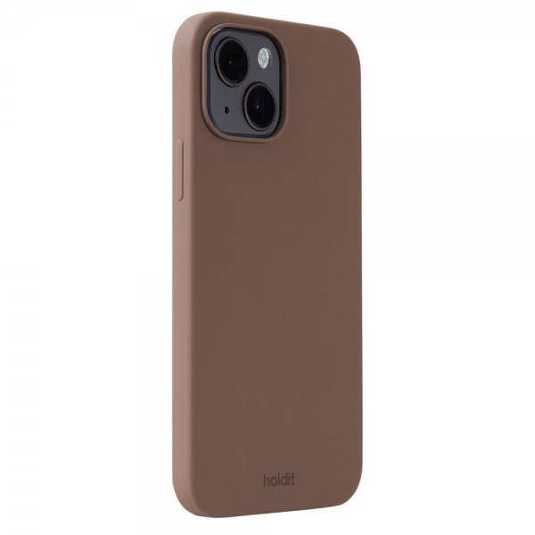holdit iPhone 14 Silikonisuojakuori Tummanruskea