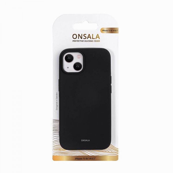Onsala iPhone 13/iPhone 14 Silikonikuori Musta
