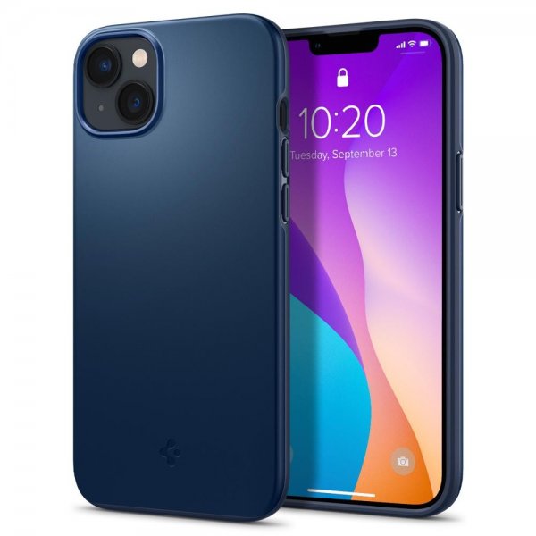 Spigen iPhone 14 -suojakuori Thin Fit Navy Blue