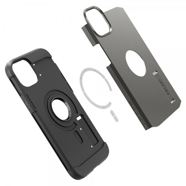 Spigen iPhone 14 -suojakotelo Tough Armor MagFit Gunmetal