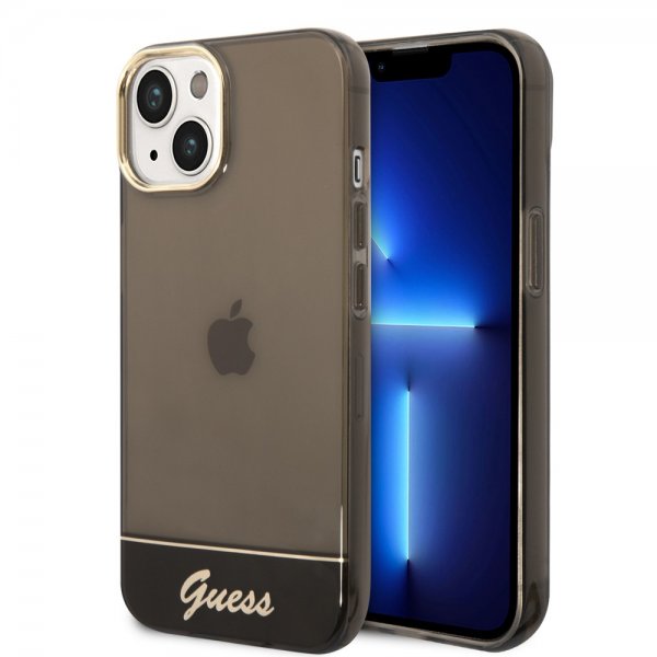 Guess iPhone 14 -läpinäkyvä kuori, musta