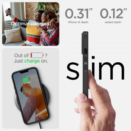 Spigen iPhone 14 -suojakuori, Ultra Hybrid, mattamusta