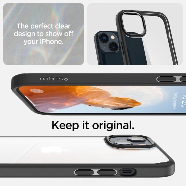Spigen iPhone 14 -suojakuori, Ultra Hybrid, mattamusta
