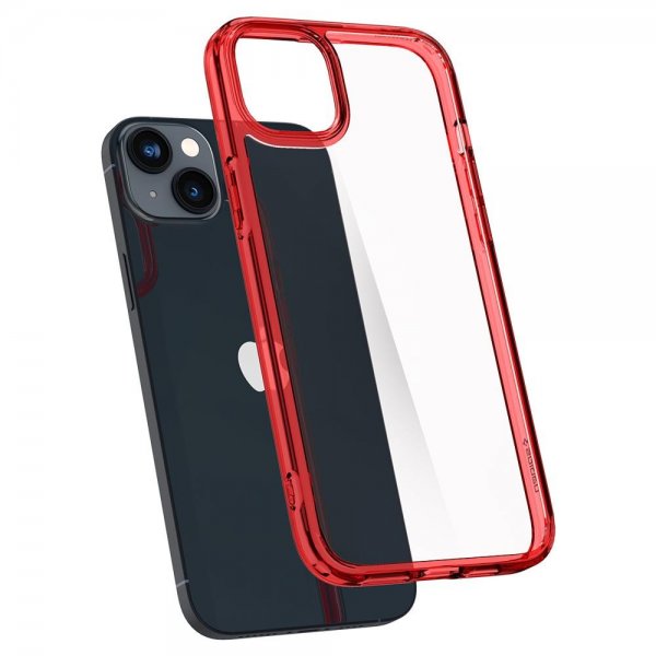 Spigen iPhone 14 Ultra Hybrid -suojakuori, punainen läpinäkyvä