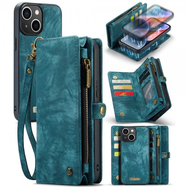 CaseMe iPhone 15 -kotelo 008 Series, irrotettava kuori, petrolinsininen