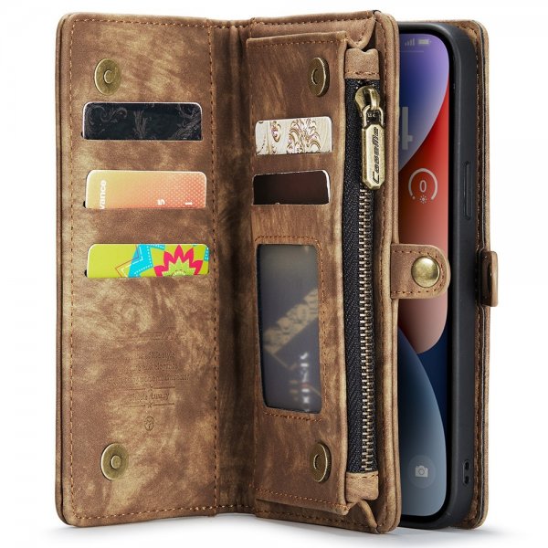 CaseMe iPhone 15 -kotelo 008 Series, irrotettava kuori, ruskea