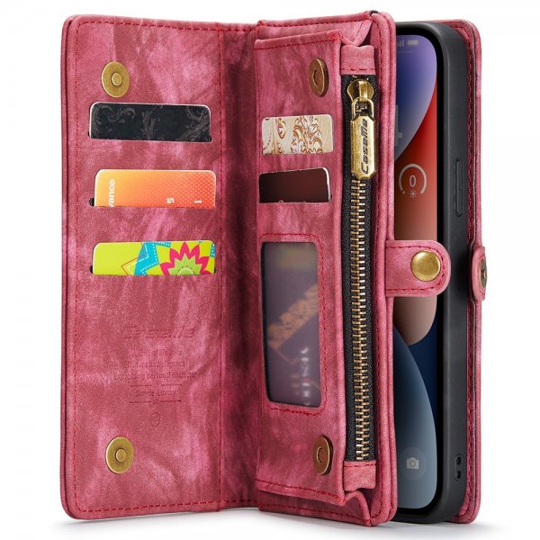 CaseMe iPhone 15 Kotelo 008 Series Irrotettava Kuori Punainen