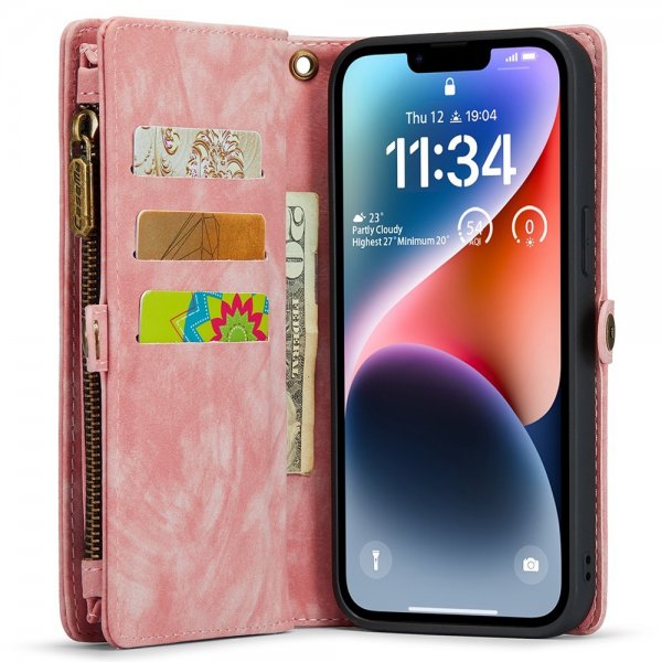 CaseMe iPhone 15 -kotelo 008 Series, irrotettava kuori, vaaleanpunainen