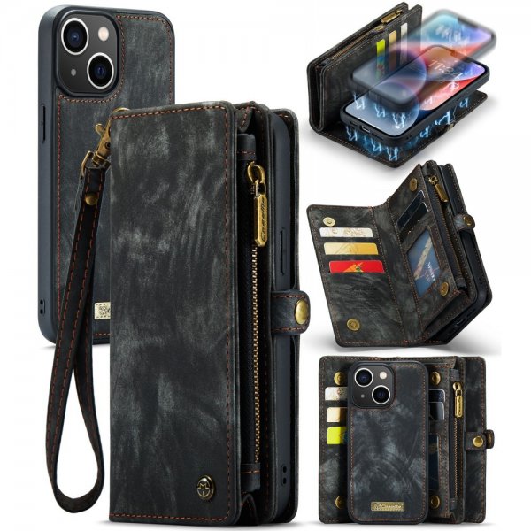 CaseMe iPhone 15 Fodral 008 Series Irrotettava Kuori Musta