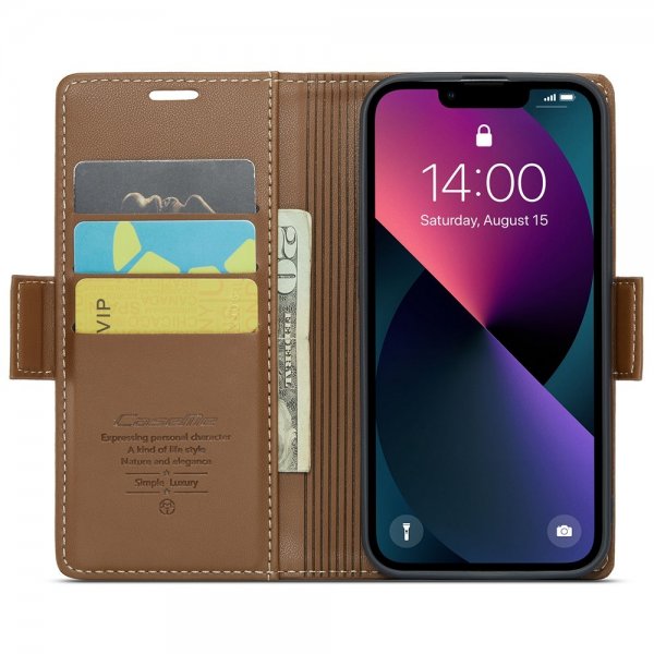 CaseMe iPhone 15 Kotelo 023 Series Ruskea