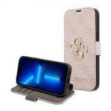 Guess iPhone 15 -kotelo 4G Logo Pinkki