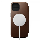 Nomad iPhone 15 Modern Leather Folio -kotelo, ruskea